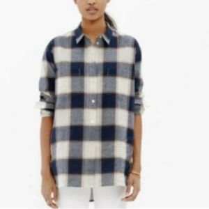 Madewell Ex Boyfriend Oversized Flannel Shirt Size S